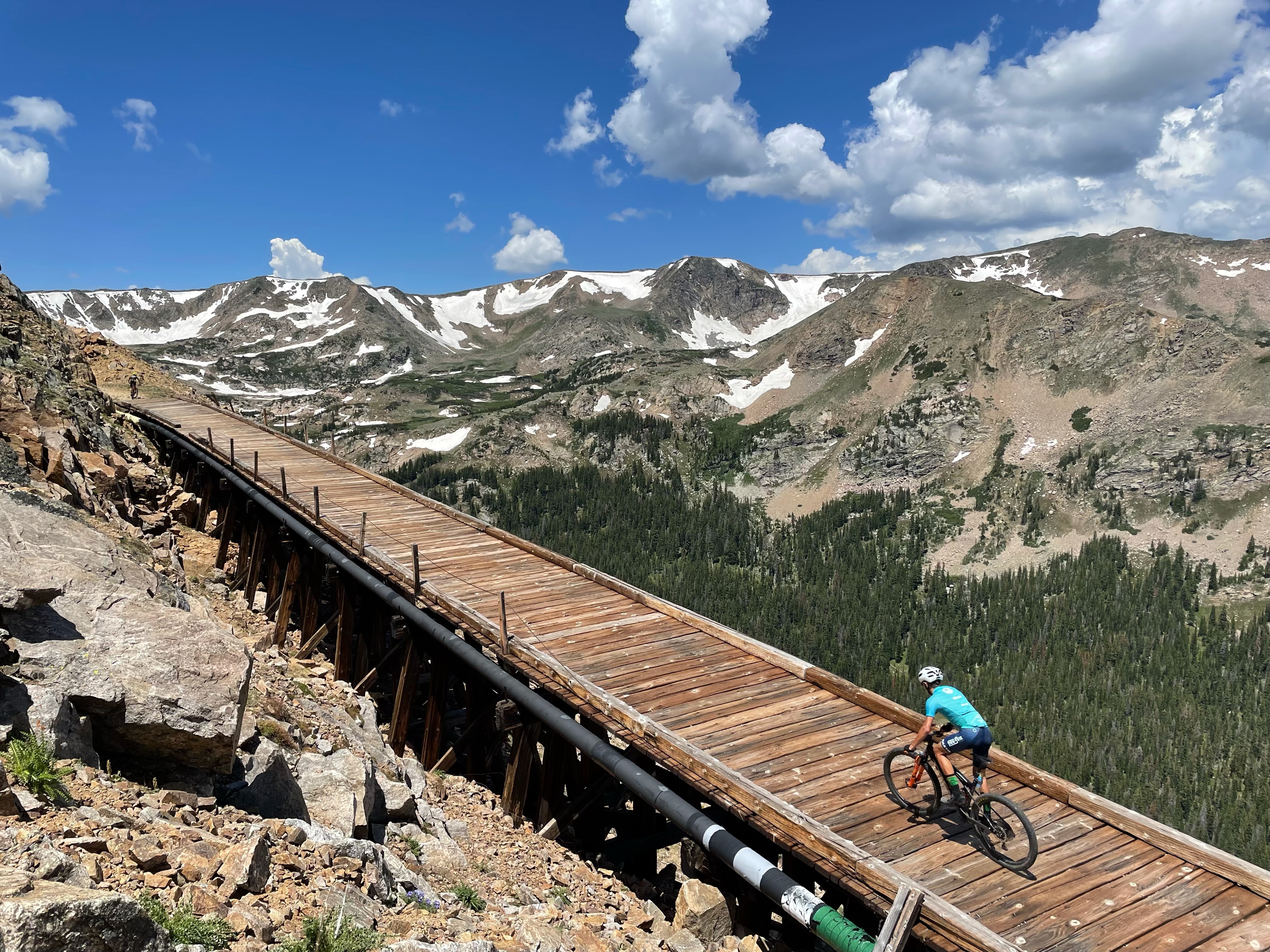 Mountain bike trail high in the mountains